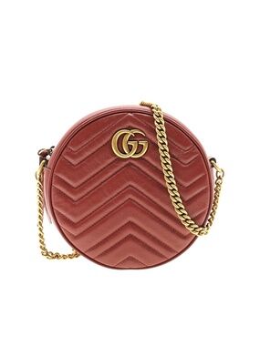 Gucci Marmont Chevron Chain Crossbody Shoulder Bag New